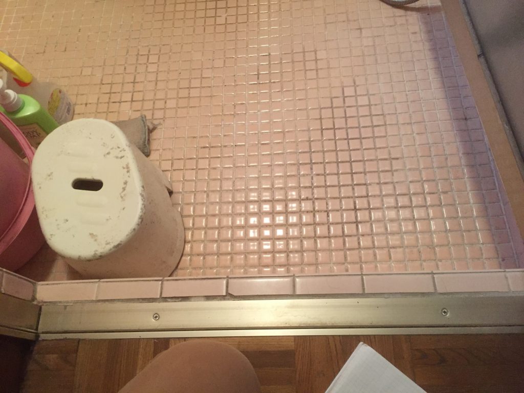 冷たい浴室の床をサーモタイルに：現調【目黒区柿の木坂】